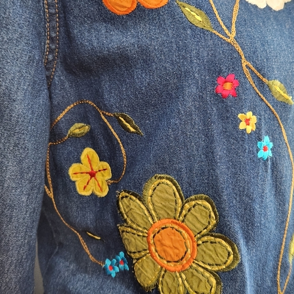 Julia Kin Embroidered Denim Jacket Size PS - Picture 9 of 11